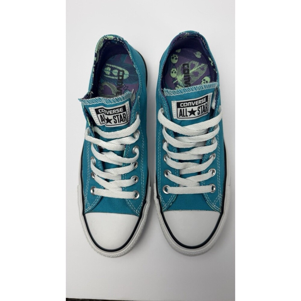 Converse Women’s Size 8 Turquoise Skull Multi-Lace Sneakers All Star